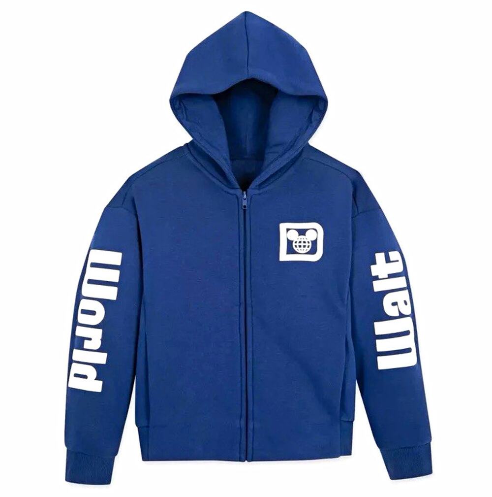 Disney Mickey Mouse Blue White Graphic Full Zip Hoodie Unisex Small Relaxed Fit